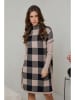 Soft Cashmere Sukienka dzianinowa w kolorze czarno-beżowym