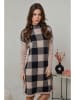 Soft Cashmere Sukienka dzianinowa w kolorze czarno-beżowym
