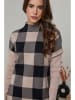 Soft Cashmere Sukienka dzianinowa w kolorze czarno-beżowym