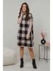 Soft Cashmere Sukienka dzianinowa w kolorze czarno-beżowym