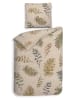 HNL Komplet pościeli twillowej "Listi" w kolorze beżowo-zielonym