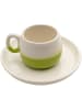 Hermia 2-delige set: koffiekoppen wit/groen - 100 ml