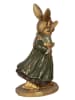 Clayre & Eef Decoratieve figuur "Konijntjes" groen/goudkleurig - (B)13 x (H)19 x (D)10 cm
