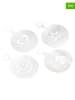 Chefware 4-delige set: koffiesjablonen zilverkleurig - Ø 8,5 cm