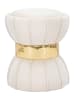 Mauro Ferretti Hocker "Flower" in Weiß/ Gold - (H)44 x Ø 40 cm