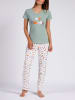 Melissa Brown Pyjama groen/wit