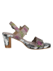 LAURA VITA Skórzane sandały w kolorze szarym ze wzorem
