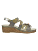 LAURA VITA Leren haksandalen grijs