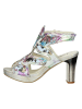 LAURA VITA Skórzane sandały w kolorze białym ze wzorem