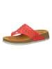 Think! Leren teenslippers koraalrood