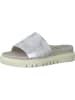 Tamaris Leren slippers zilverkleurig