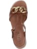 Caprice Skórzane sandały w kolorze brązowym
