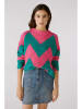Oui Sweter w kolorze różowo-zielonym