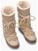 INUIKII Skórzane botki "Classic High Laced" w kolorze beżowym
