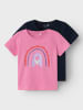 name it 2-delige set: shirt "Beate" donkerblauw/roze