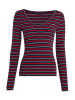 TOMMY JEANS Longsleeve in Dunkelblau/ Rot