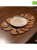 Violeta Home 4-delige set: placemats "Monstera" lichtbruin - (B)45 x (D)33 cm