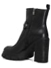 Cafe Noir Leder-Stiefeletten in Schwarz