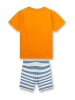s.Oliver Pyjama in Orange/ Blau/ Weiß