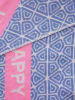 Zwillingsherz Chusta trójkątna "Happy Mindset" w kolorze niebiesko-różowym - 200 x 100 cm