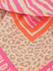 Zwillingsherz Chusta trójkątna "Wild Vibes" w kolorze beżowo-różowym - 200 x 100 cm