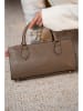 Christian Laurier Leren handtas "Alexine" taupe - (B)29,5 x (H)14,5 x (D)7 cm