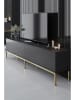 Evila TV-Regal "Lord" in Anthrazit/ Gold - (B)180 x (H)47 x (T)30 cm