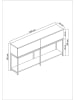 Evila Sideboard "Lord" wit/zwart - (B)150 x (H)80 x (D)30 cm