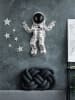 Evila Dekoracja ścienna "Cosmonaut" w kolorze srebrnym - 35 x 47 x 10 cm