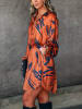 Milan Kiss Jurk oranje/blauw