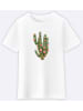 WOOOP Shirt "Cactus and roses" in Weiß