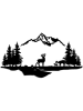 ABERTO DESIGN Wanddekor "Deer And Landscape" - (B)70 x (H)38 cm