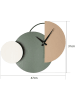 ABERTO DESIGN Zegar ścienny "Mateen" w kolorze zielono-kremowo-jasnobrązowym- 47 x 31 cm