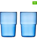 Lyngby Glas 2-delige set: drinkglazen blauw - 400 ml