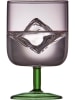 Lyngby Glas 2er-Set: Weinglas in Rosa/ Grün - 300 ml