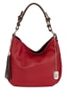 Anna Morellini Leder-Schultertasche "Fiorella" in Rot - (B)30 x (H)27 x (T)9 cm