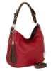 Anna Morellini Leder-Schultertasche "Fiorella" in Rot - (B)30 x (H)27 x (T)9 cm