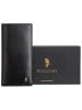 Puccini Skórzany portfel w kolorze czarnym - 10 x 19 x 2 cm