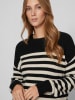 Vila Pullover in Schwarz/ Beige
