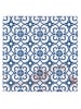 Villa d´Este 6-delige set: onderzetters "Kasbah square" donkerblauw/wit - (L)10 x (B)10 cm