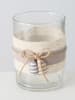 Boltze 4er-Set: Windlicht "Rapho" in Transparent/ Beige