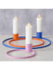 Boltze 3er-Set: Kerzenständer "Circulus" in Blau/ Orange/ Rosa - (H)3 cm