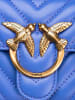 Pinko Leren portemonnee blauw - (B)19 x (H)10 x (D)4 cm