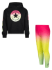 Converse 2-delige outfit zwart/roze/geel