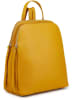 ORE10 Skórzany plecak "Olow" w kolorze musztardowym - 30 x 33 x 16 cm