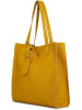 ORE10 Leren schoudertas "Ortega" mosterdgeel - (B)33 x (H)38 x (D)15 cm