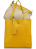 ORE10 Leren schoudertas "Ortega" mosterdgeel - (B)33 x (H)38 x (D)15 cm