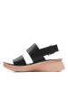Clarks Skórzane sandały w kolorze czarnym na koturnie