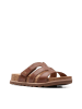 Clarks Leren slippers lichtbruin