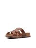 Clarks Leren slippers lichtbruin